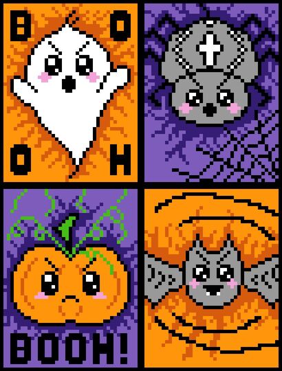 Häkelmuster * SPOOKY HALLOWEEN * Grafik für C2C Decke od Kissen