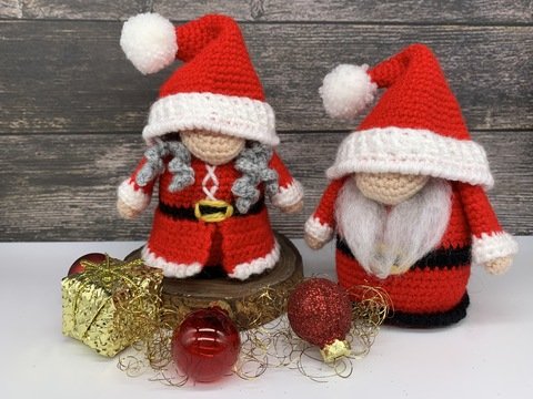 Sparset 2-in-1: Häkelanleitung Hr. und Fr. Weihnachtsmann