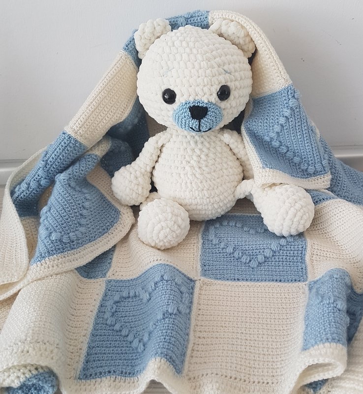 Anleitung Babydecke Herzchen - Bild 2