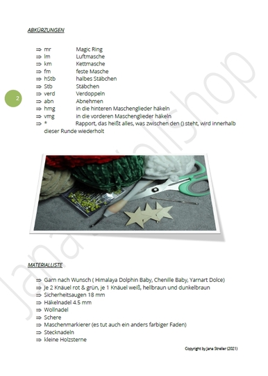 Adventskalender Rentier Häkelanleitung