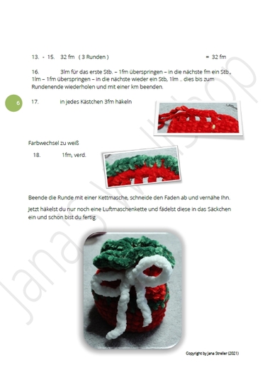 Adventskalender Rentier Häkelanleitung