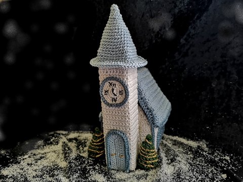 Häkelanleitung Winterdorf Kirche