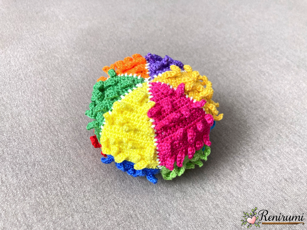 Crochet pattern rainbow ball with knobs - Image 5