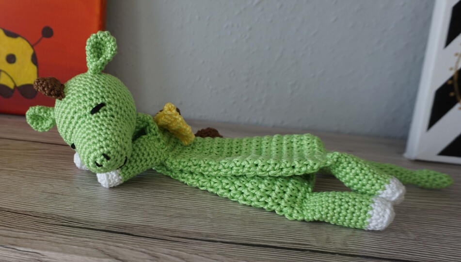 Häkelanleitung für das Schnuffeltuch/Schmusetuch Drache Draco