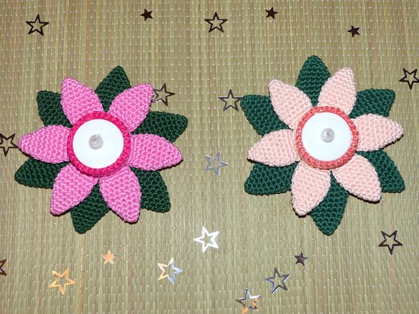 Crochet Pattern Poinsettia tealight holder