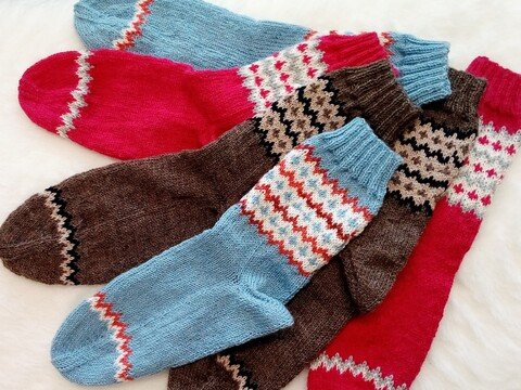 Socken Fair Isle in 4 Größen