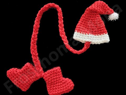 Weihnachtliches Allerlei mit Santa Mütze Stiefel Häkelanleitung Lesezeichen