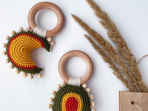 Pattern Rattles Rainbow and Moon