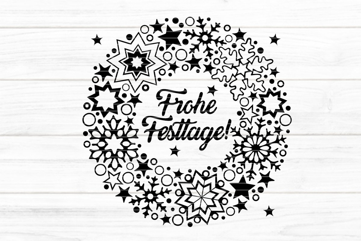Weihnachtskranz Plotterdatei SVG DXF FCM