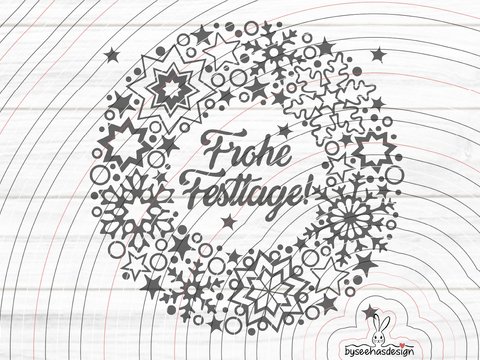 Kranz Weihnachten Plotterdatei SVG DXF