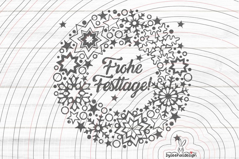 Kranz Weihnachten Plotterdatei SVG DXF