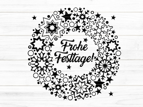 Weihnachtskranz Plotterdatei SVG DXF FCM