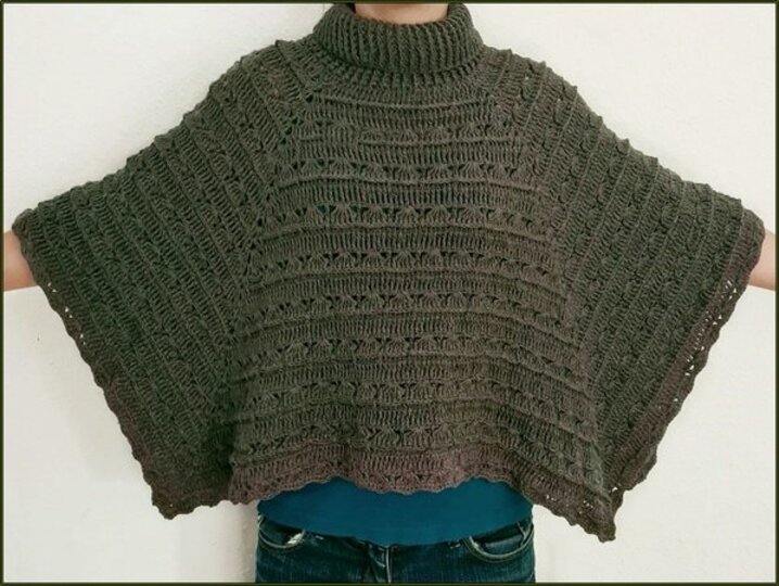 Häkelanleitung Set Poncho "Kendra" + passender Mütze