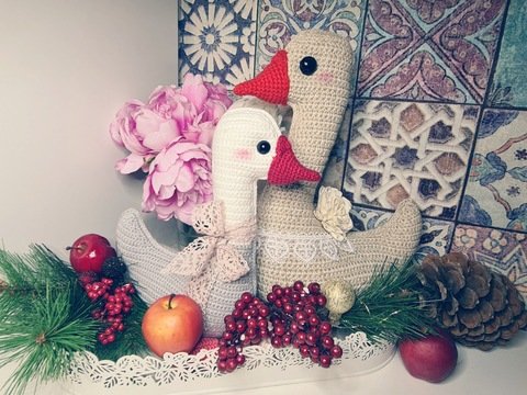 Gänschen im Glück, Weihnachtsgänse häkeln