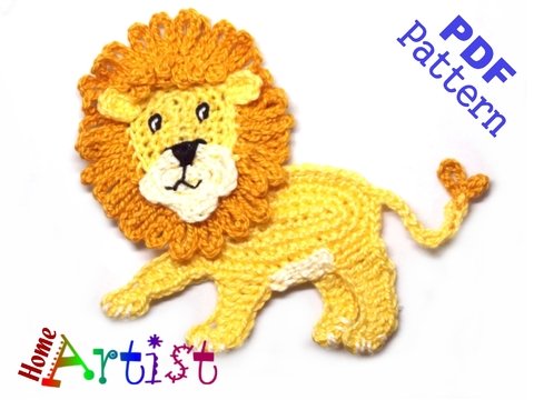Lion Crochet Applique Pattern