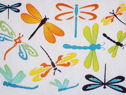 Libelle Stickdatei Silhouetten Libellen