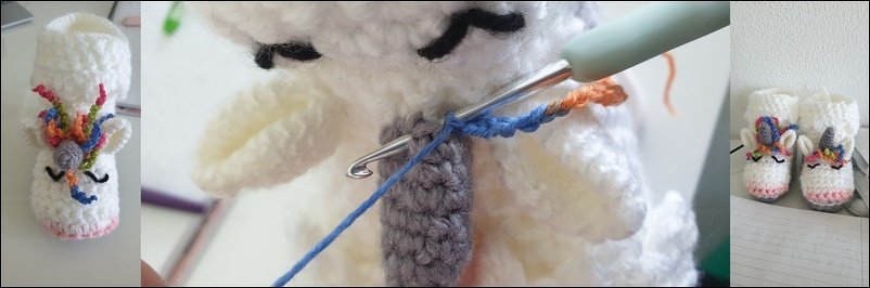 Anleitung Häkelschuhe Einhorn Puschis Größen 17-35 - Bild 2