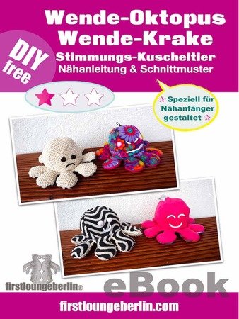 Krake Oktopus Zum Wenden Stimmungs Kuscheltier Stofftier Polyp Tintenfisch