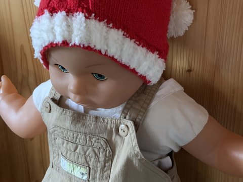Anleitung Nikolausmütze für Kleinkinder (1,5 - 2,5 Jahre)