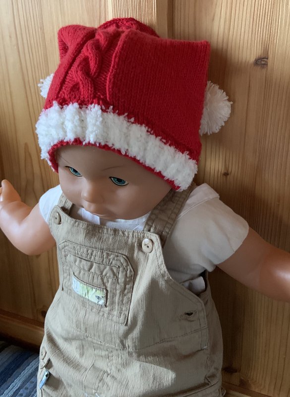 Anleitung Nikolausmütze für Kleinkinder (1,5 - 2,5 Jahre) - Bild 4