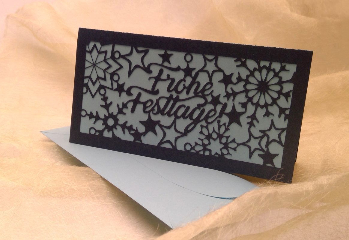 Weihnachtskarte Frohe Festtage Plotterdatei SVG DXF FCM - Bild 6