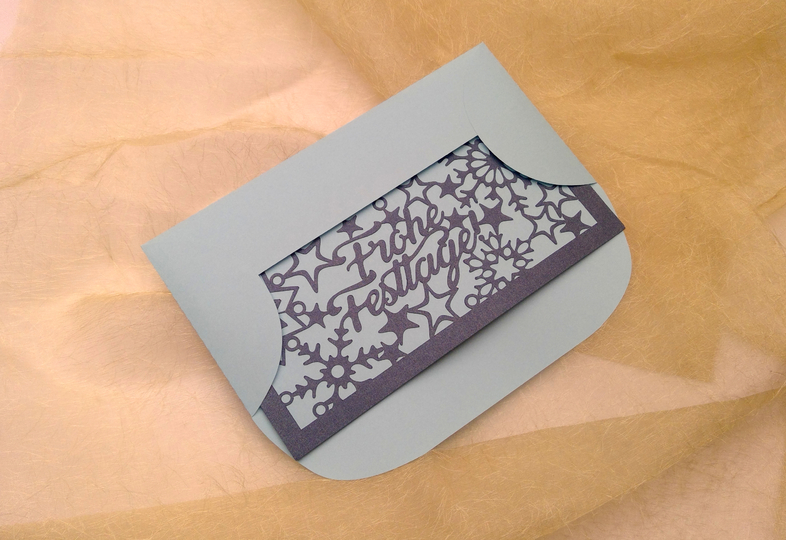 Weihnachtskarte Frohe Festtage Plotterdatei SVG DXF FCM