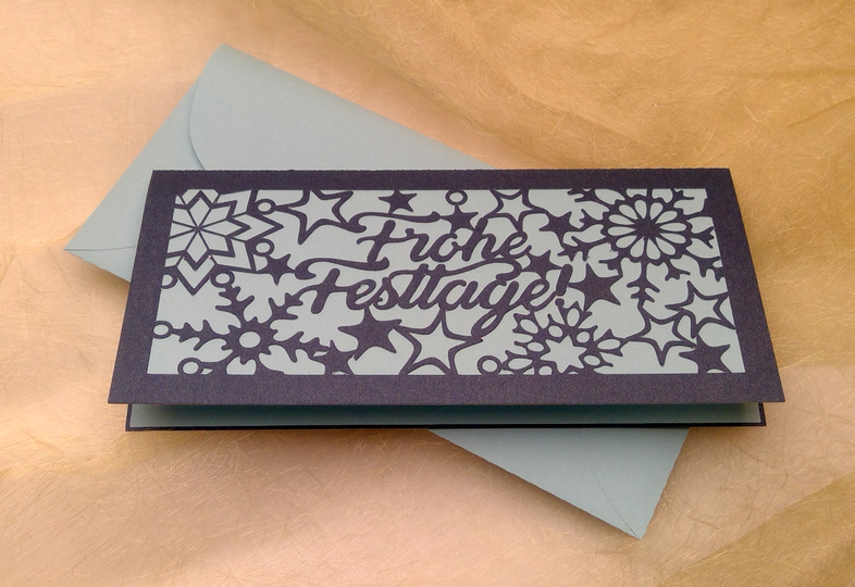 Weihnachtskarte Frohe Festtage Plotterdatei SVG DXF FCM