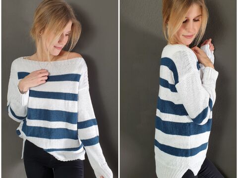 191 Strickanleitung Pullover Streifen Antonia