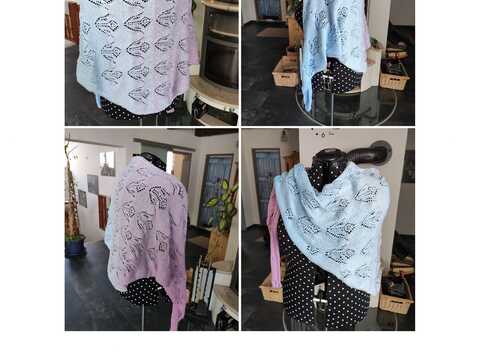 Asymmetrisches Tuch "Tulpen-Insel"