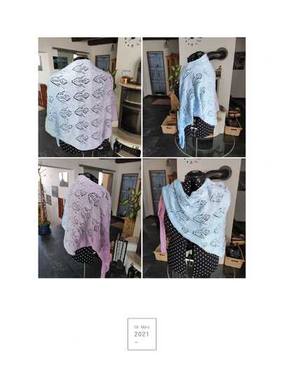 Asymmetrisches Tuch "Tulpen-Insel"