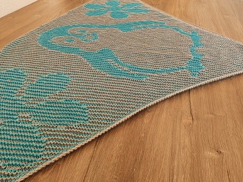 Pinguin, Schattenstricken, Illusionsstricken, Motivtuch