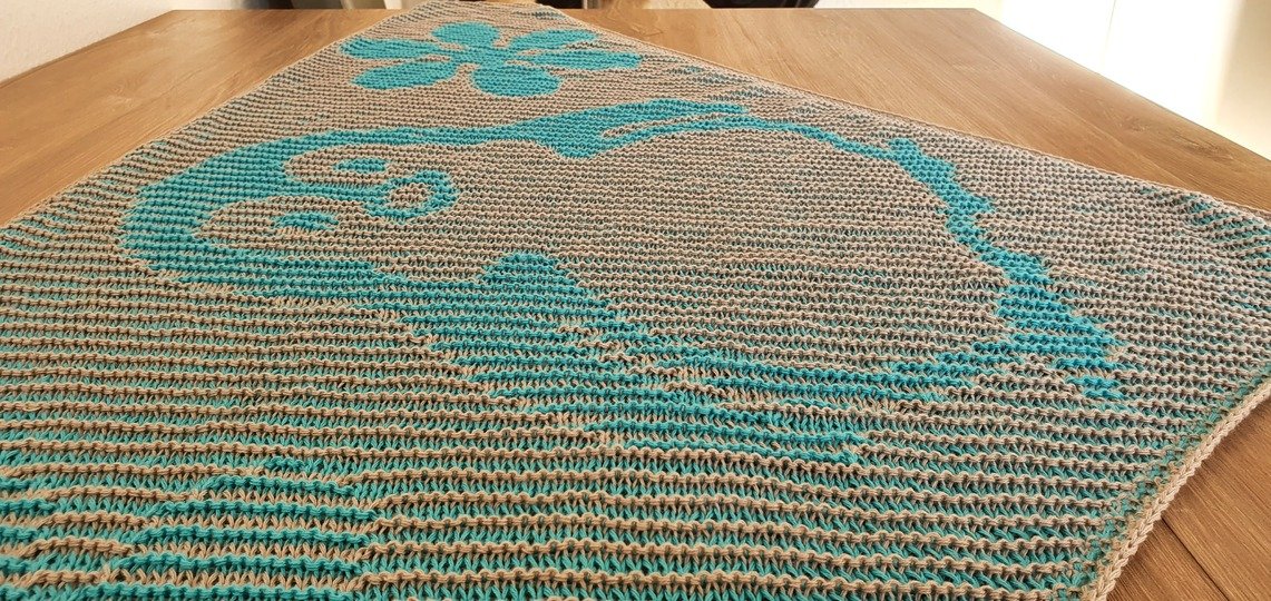 Penguin, Shadow Knitting, Illusion Knitting, Motif Shawl