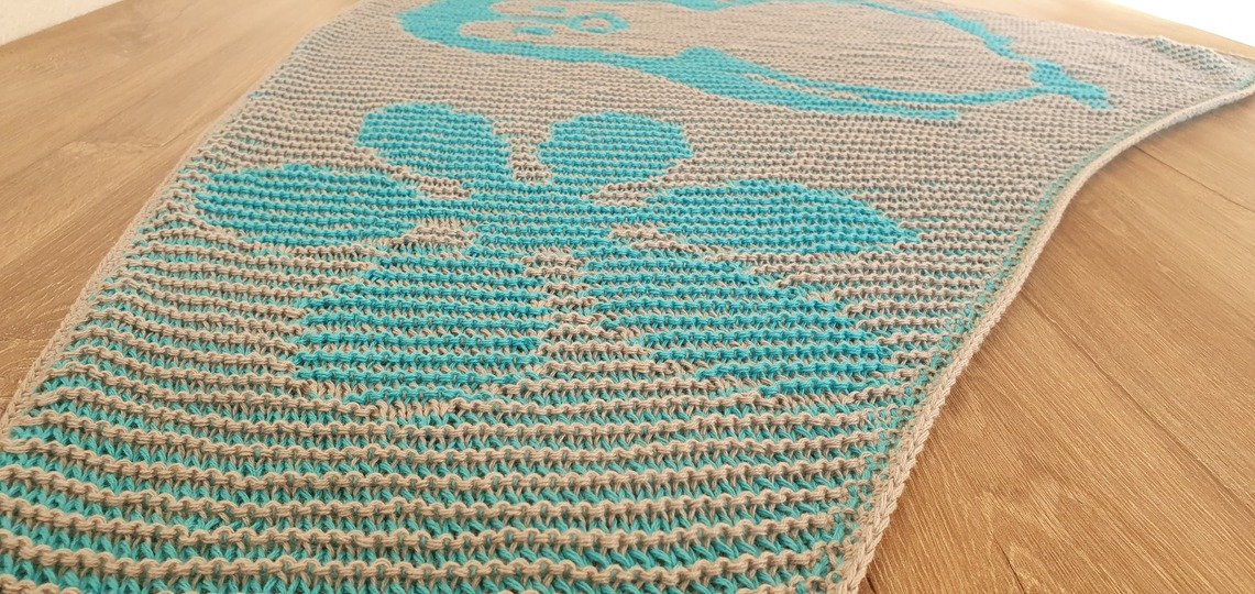 Penguin, Shadow Knitting, Illusion Knitting, Motif Shawl