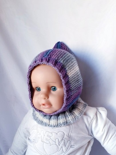 Strickanleitung Schalmütze, Schlupfmütze ca. 8 - 15 Monate   #291