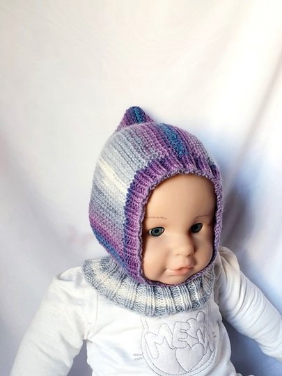 Strickanleitung Schalmütze, Schlupfmütze ca. 8 - 15 Monate   #291
