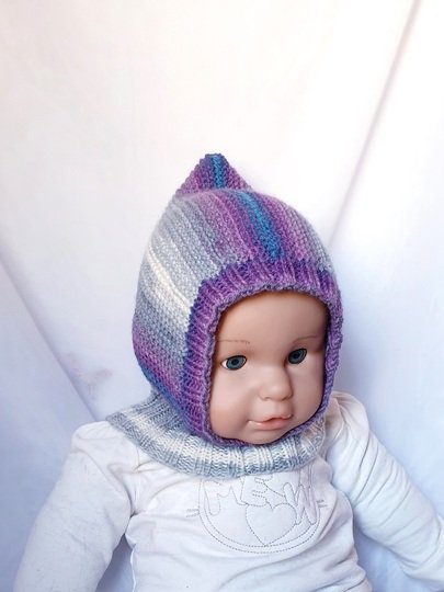 Strickanleitung Schalmütze, Schlupfmütze ca. 8 - 15 Monate   #291