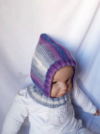 Strickanleitung Schalmütze, Schlupfmütze ca. 8 - 15 Monate   #291