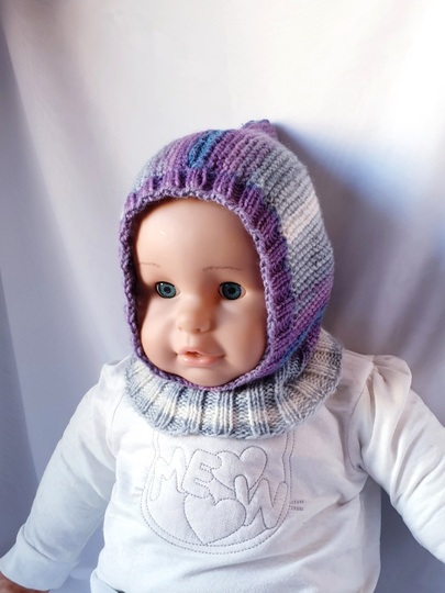 Strickanleitung Schalmütze, Schlupfmütze ca. 8 - 15 Monate