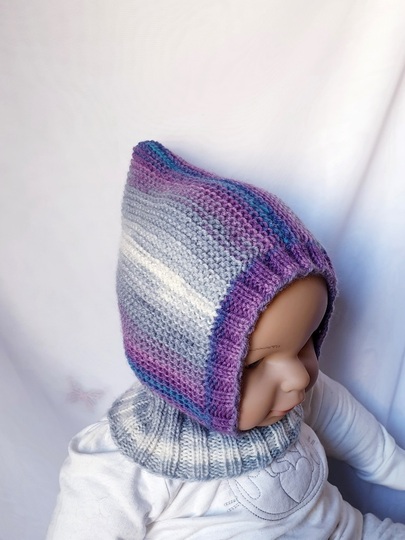 Strickanleitung Schalmütze, Schlupfmütze ca. 8 - 15 Monate