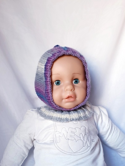 Strickanleitung Schalmütze, Schlupfmütze ca. 8 - 15 Monate