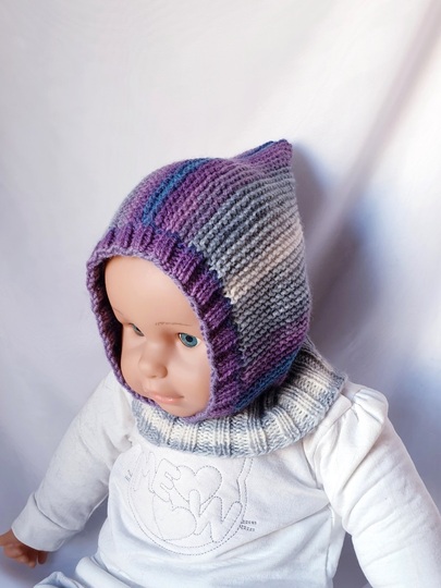 Strickanleitung Schalmütze, Schlupfmütze ca. 8 - 15 Monate