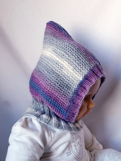 Strickanleitung Schalmütze, Schlupfmütze ca. 8 - 15 Monate