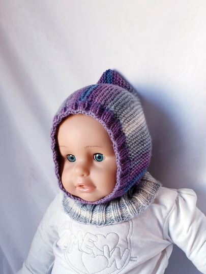 Strickanleitung Schalmütze, Schlupfmütze ca. 8 - 15 Monate