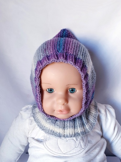 Strickanleitung Schalmütze, Schlupfmütze ca. 8 - 15 Monate