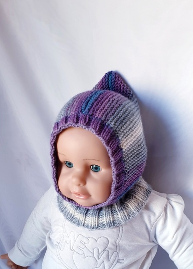 Strickanleitung Schalmütze, Schlupfmütze ca. 8 - 15 Monate