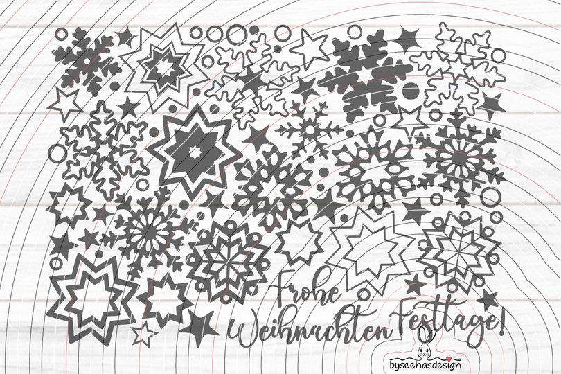 Sternen Mix Plotterdatei SVG DXF