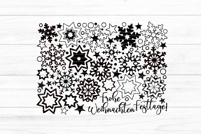 Sternen Mix Plotterdatei SVG DXF FCM