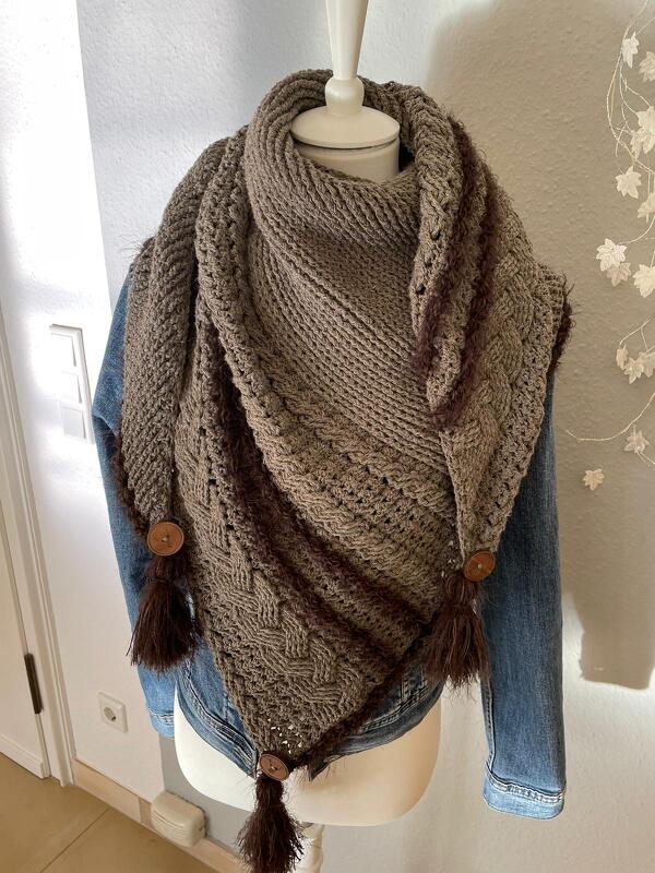 Häkelanleitung asymmetrisches Tuch Flair