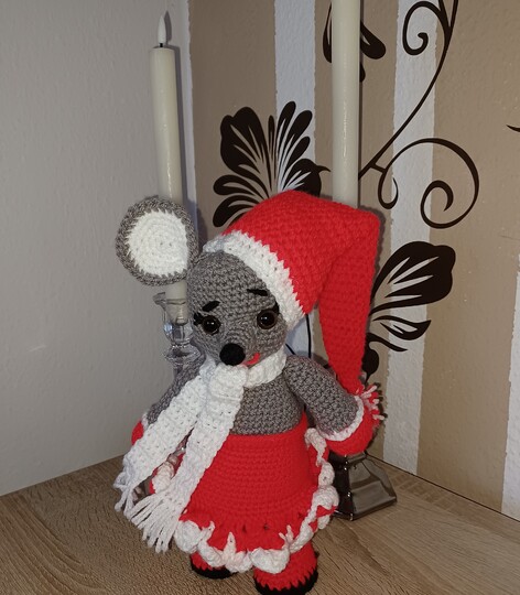 Häkelanleitung Filly, kleine Weihnachtsmaus