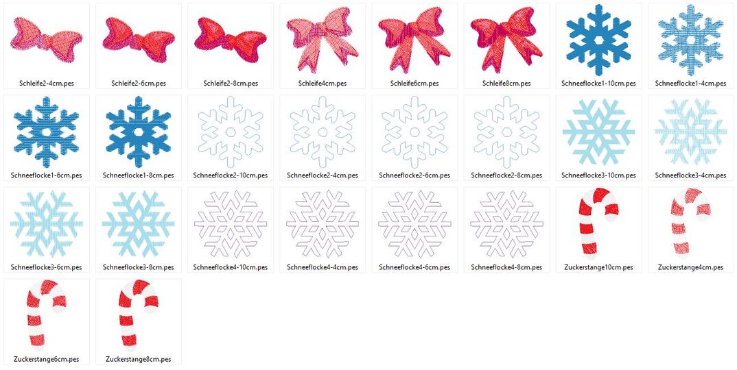 Rentier Gesichter Stickdatei Weihnachten bis 10cm